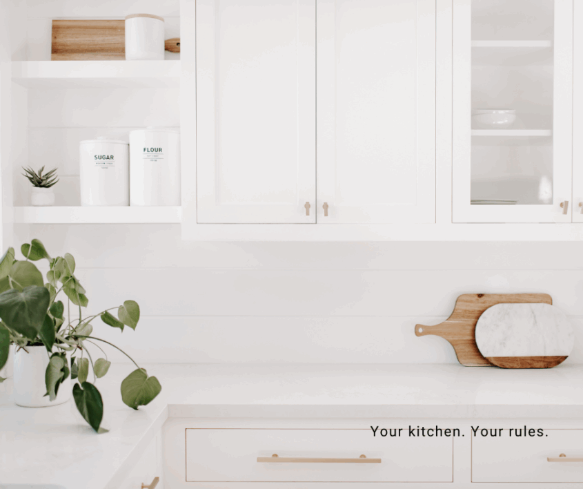 fresh clean uncluttered kitchen space